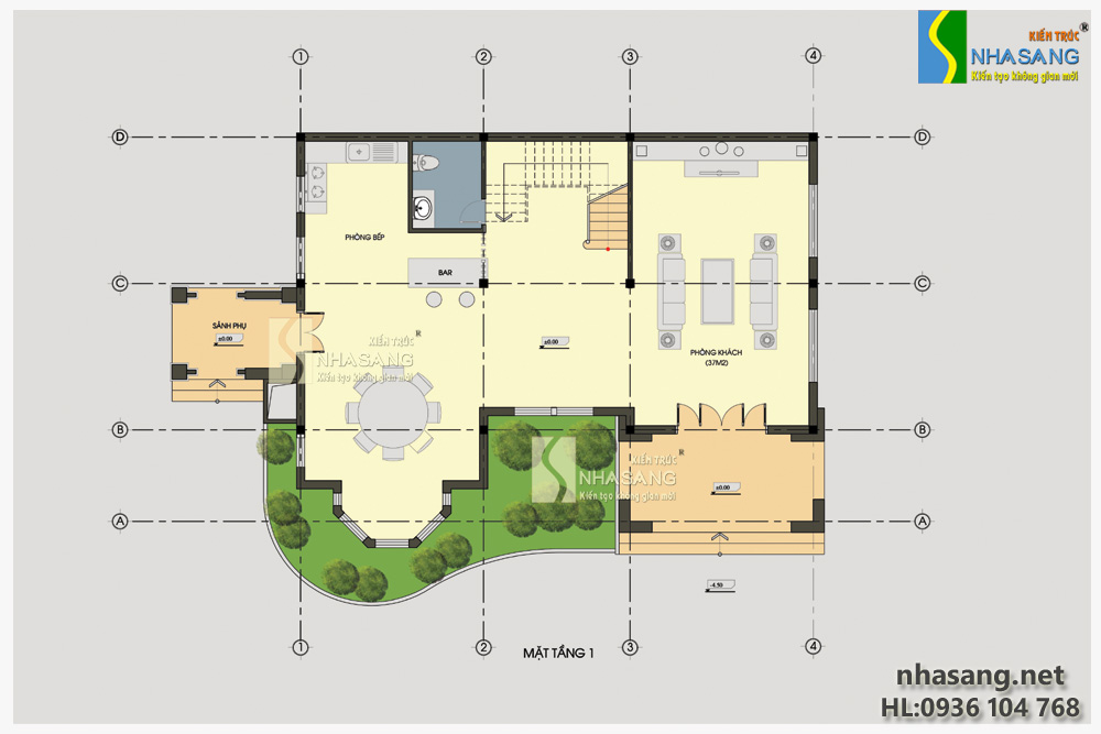 mẫu thiết kế nhà biệt thự vườn 2 tầng tân cổ điển đẹp